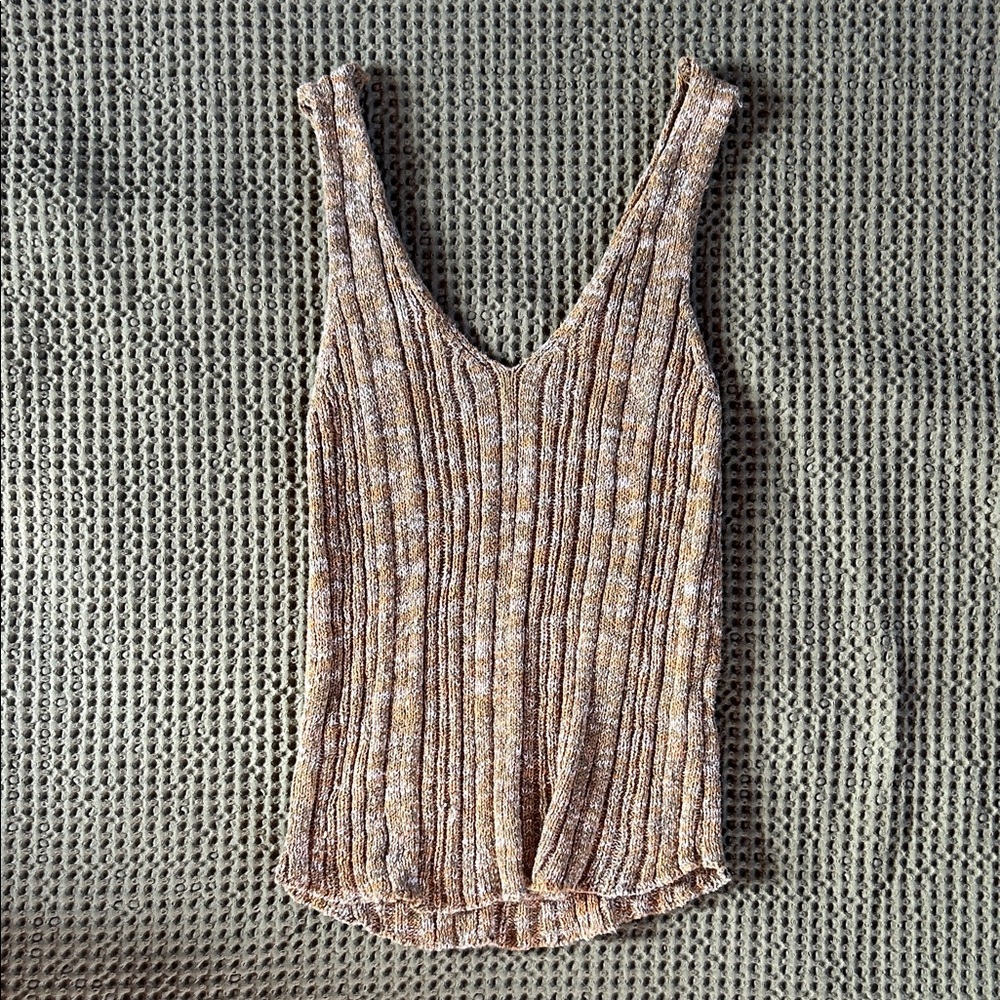 Women's Tan Sleeveless Tank Top